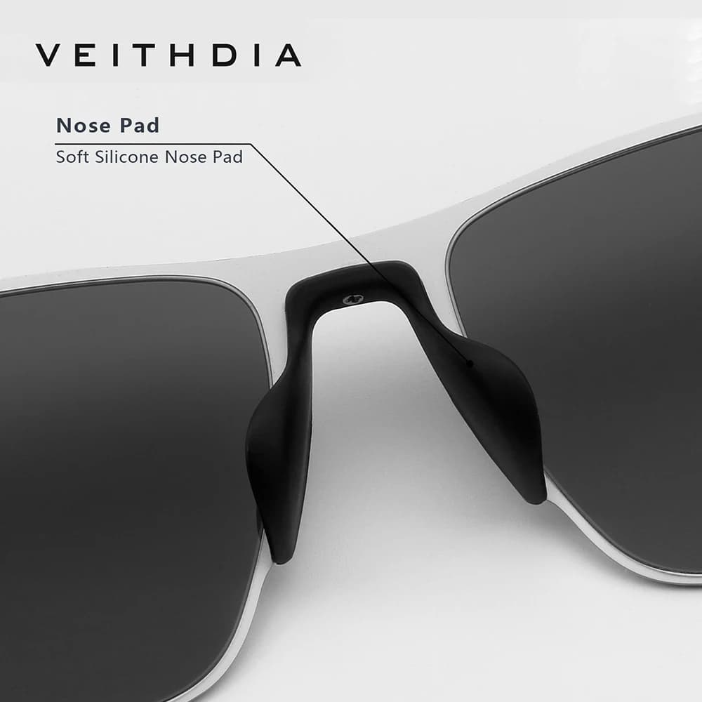 Lunettes de soleil vintage de marque VEITHDIA pour hommes et femmes, en acier inoxydable, verres en 
