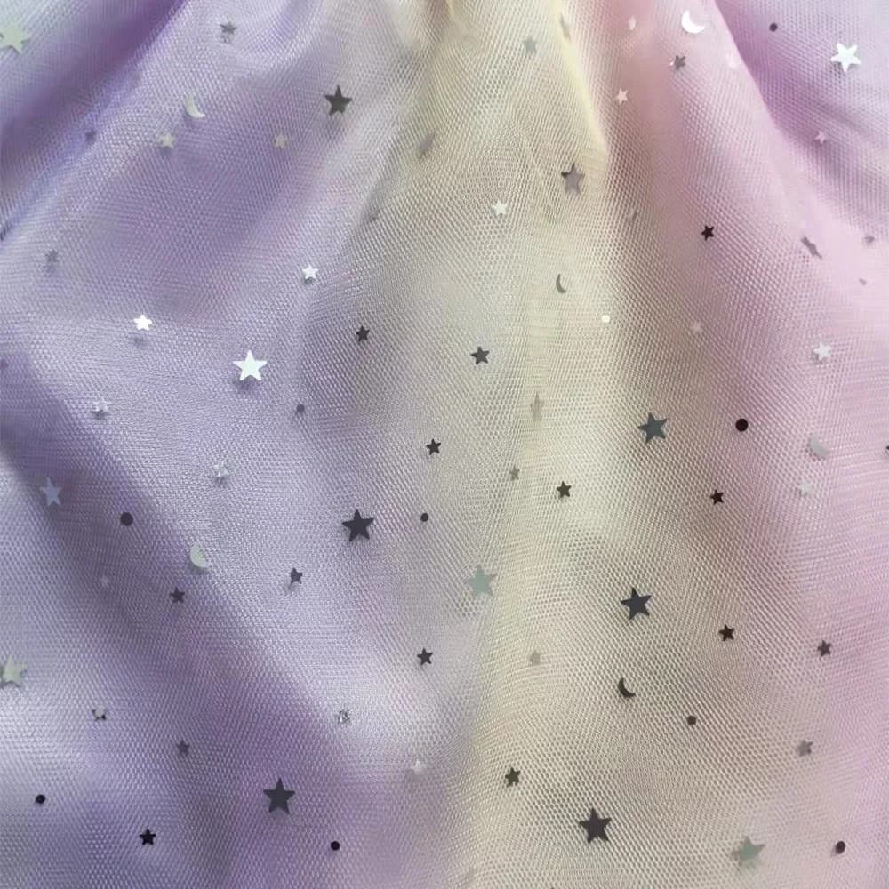 Robe de princesse en maille pour petites filles, tenue de princesse à paillettes et étoiles, jupe à 