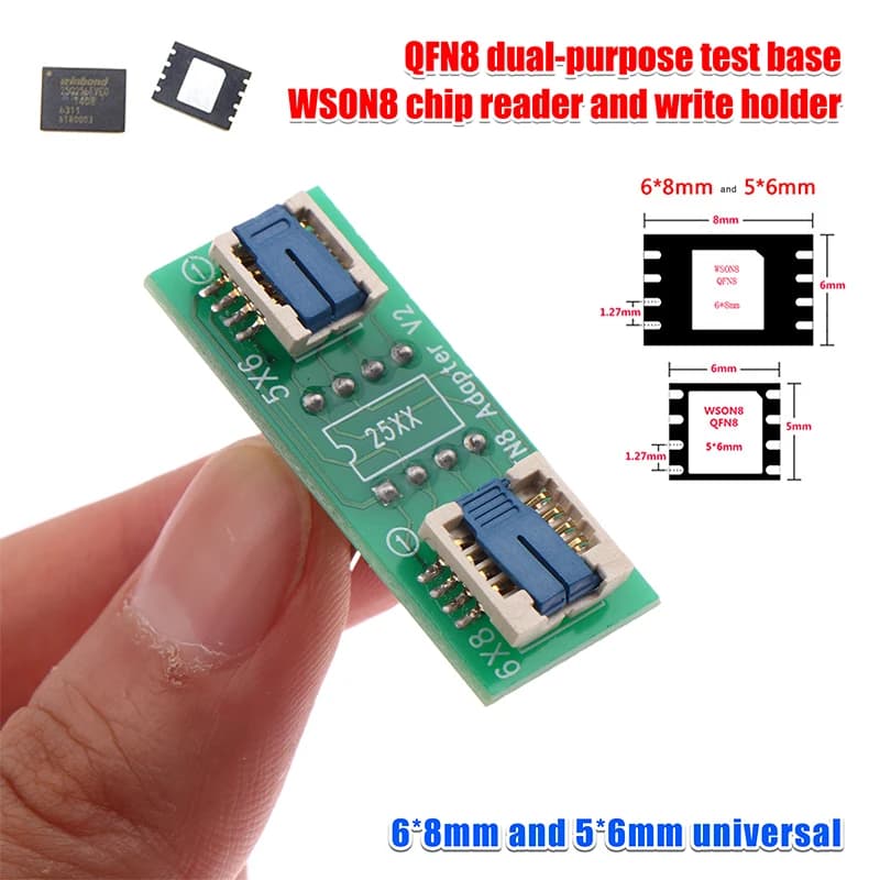 [JOY] prise/adaptateur universel deux-en-un QFN8/WSON8 pour puces 6*5MM et 8*6MM, prise Flash SMT BI