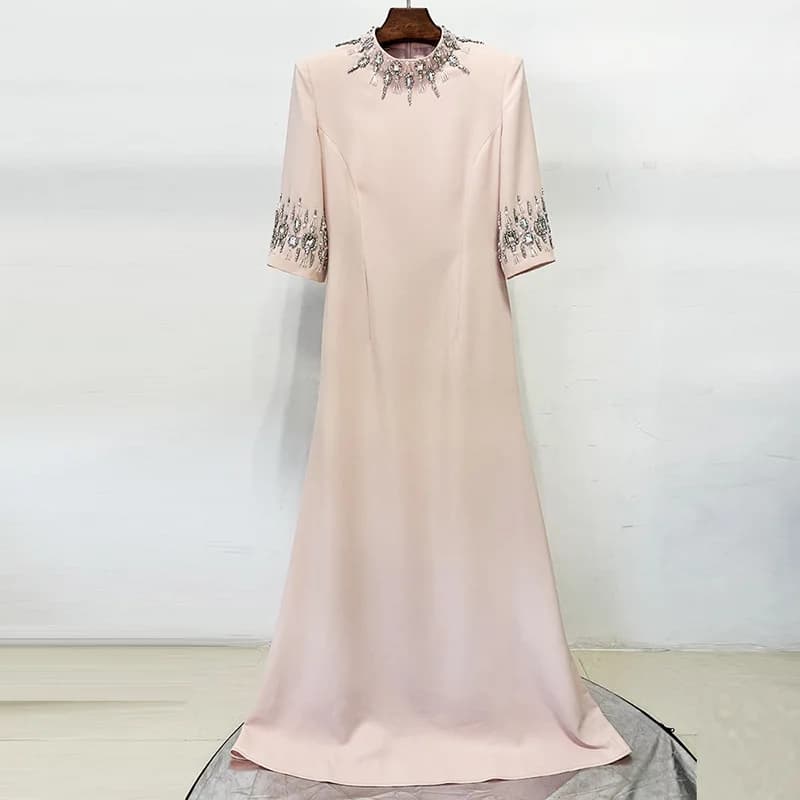 HIGH STREET Nouvelle Collection 2026 Robe Longue de Soirée Designer pour Femme, Ornée de Perles et d