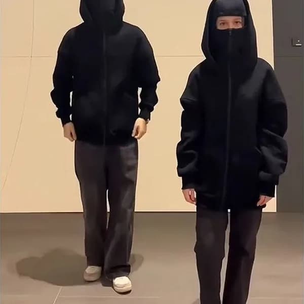 Cagoule gothique Y2K pour hommes et femmes, Harajuku, nouvel article d'hiver, sweat-shirt à Double c