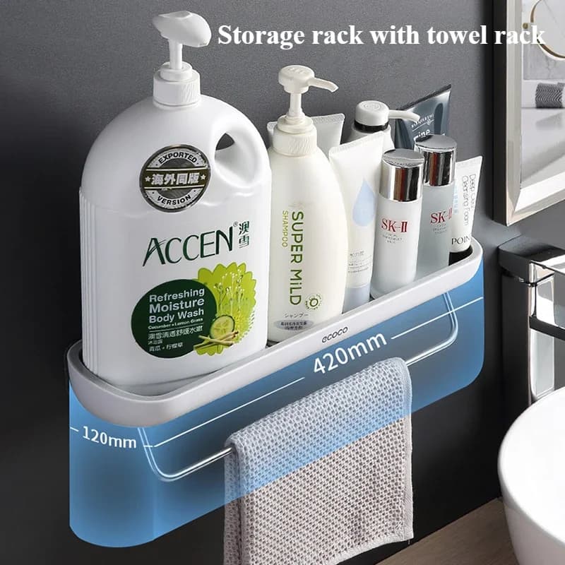 Étagères de salle de bain ECOCO, organisateur de rangement mural, étagère à serviettes, support à sh