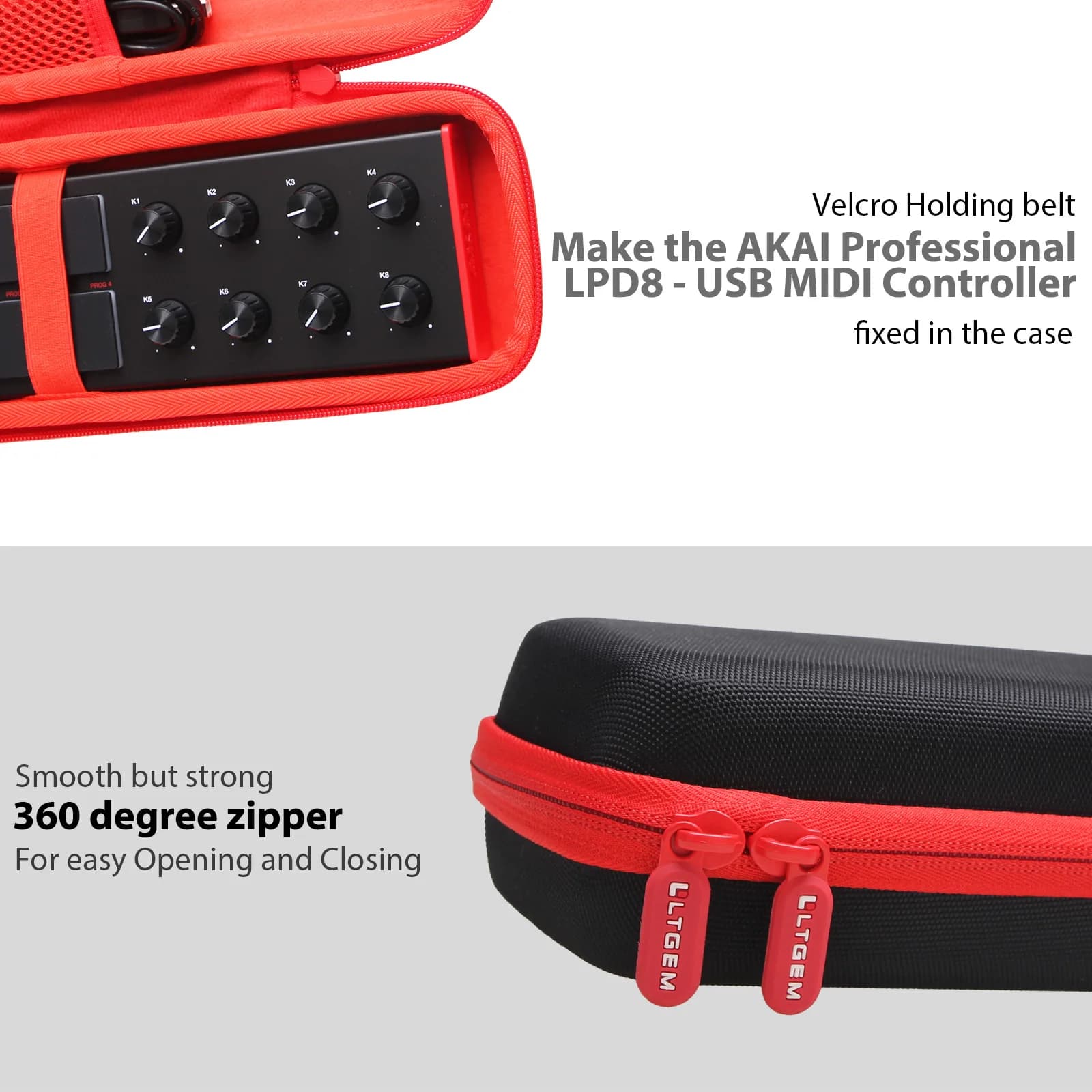 Étui LTGEM pour AKAI LPD8, boîte de rangement professionnelle pour appareils de musique USB MIDI Con
