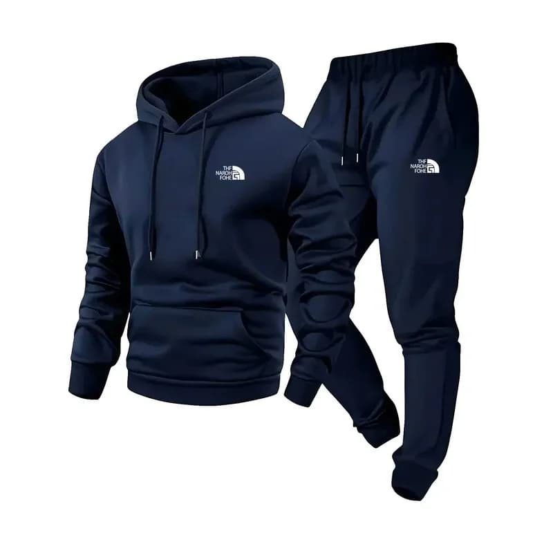 Ensemble deux pièces décontracté pour hommes, sweat-shirt à capuche et pantalon avec poches, coupe r