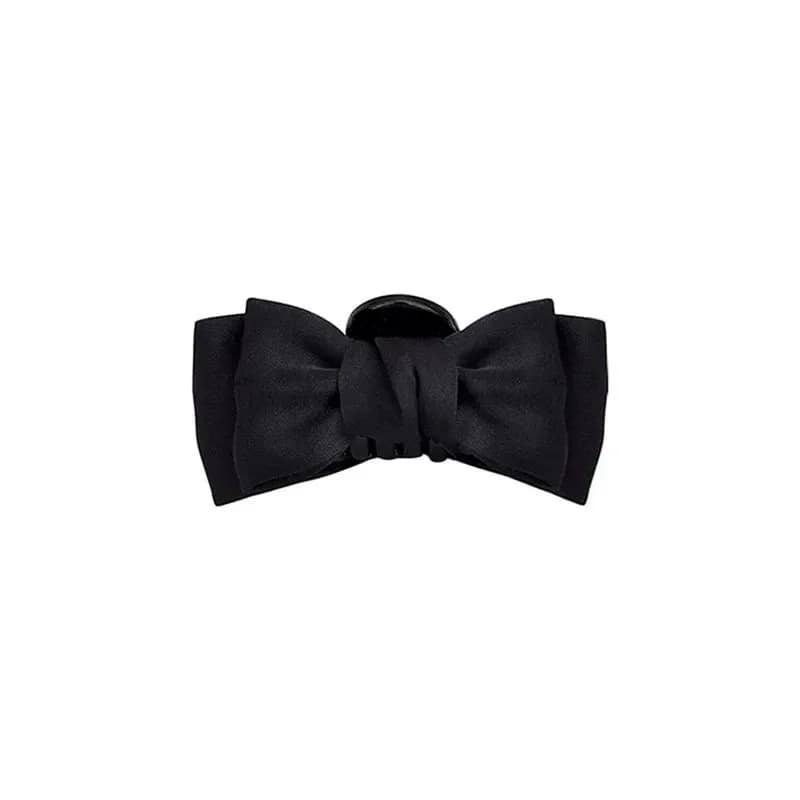 Pince à cheveux avec nœud noir pour femmes et filles, pince latérale pour la front, princesse, petit