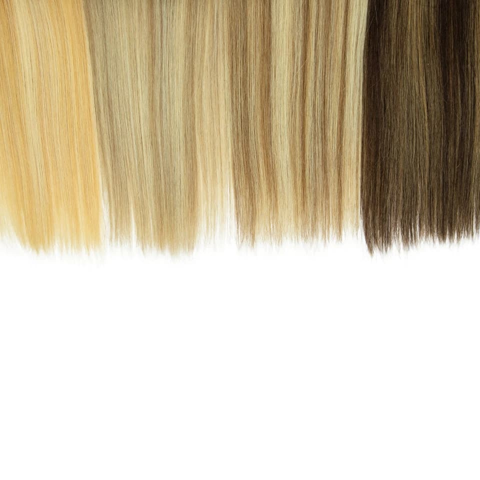Lots de mèches de cheveux naturels élégants pour femmes 4 #   Extensions de cheveux humains couleur 