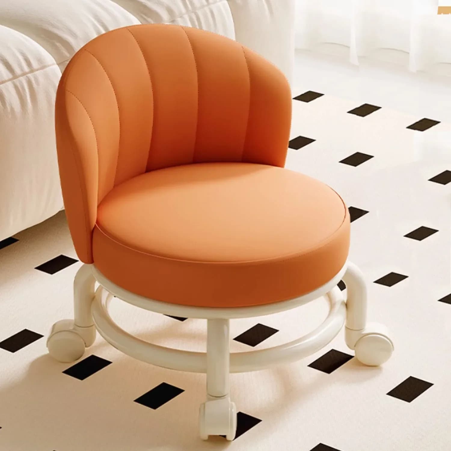 Tabouret à poulie avec roulettes, porte tabouret bas, tabouret à langer, petit tabouret, tabouret à 