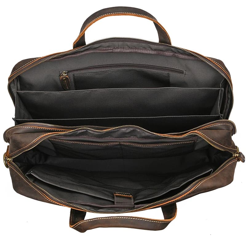 Grand porte-documents en cuir véritable pour ordinateur portable de 45cm, sac pour ordinateur de 16 