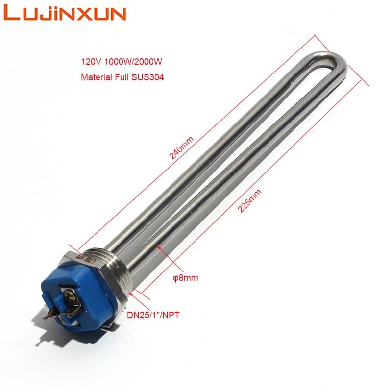LUJINXUN chauffe-eau à Immersion 12V 150W 120V 1KW/2KW élément chauffe-eau Submersible en acier inox
