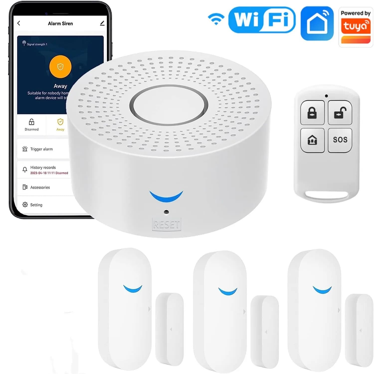 Tuya Wifi système d'alarme domestique intelligent 433 mhz sirène d'alarme de sécurité antivol Smart 