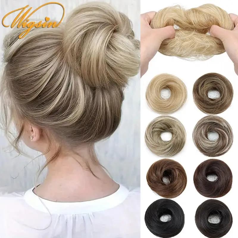 WIGSIN-Chignon synthétique avec élastique pour femmes, accessoires de coiffure, 03/Lazy