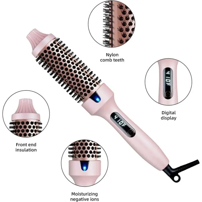 Brosse à friser à brosse thermique A04V, brosse ronde thermique chauffée ionique négative pour Look 