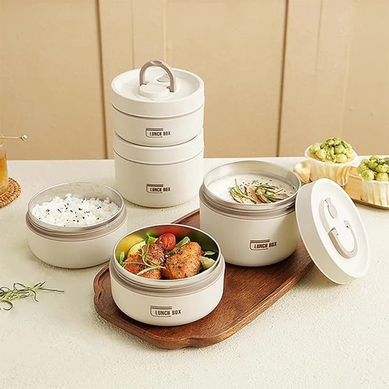 Ensemble de récipients à déjeuner isolés portables avec boîte à déjeuner thermique 3 récipients à dé
