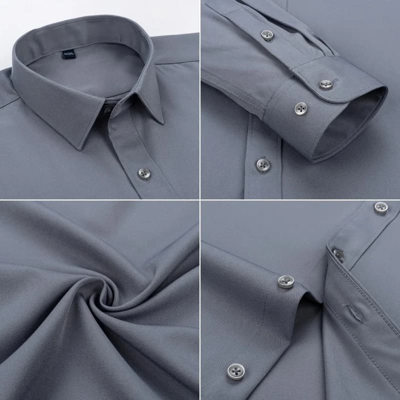 Nouvelles chemises pour hommes à manches longues, chemises habillées pour hommes, coupe ajustée, che