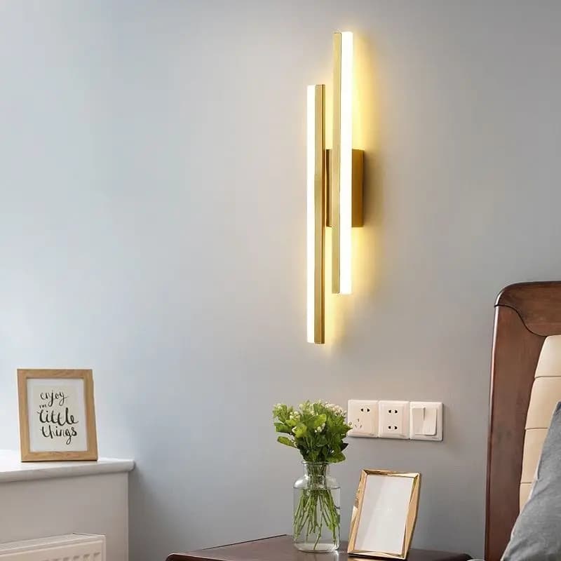 Applique murale LED pour chambre à coucher, appliques murales, tuyau de ligne de cuivre, abat-jour e