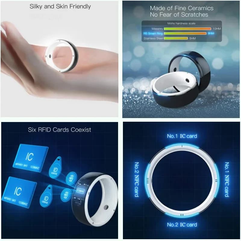 Jakcom-R5 Smart Ring 6 Cartes RFID, Partage Intelligent, Dispositif Portable, GPS, ID, IC, NDavid, I