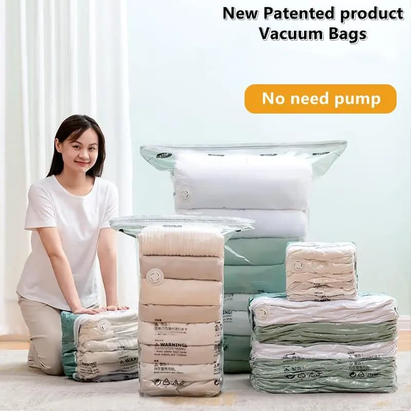 Pas besoin de pompe sacs à vide grands sacs de rangement en plastique pour ranger vêtements couvertu