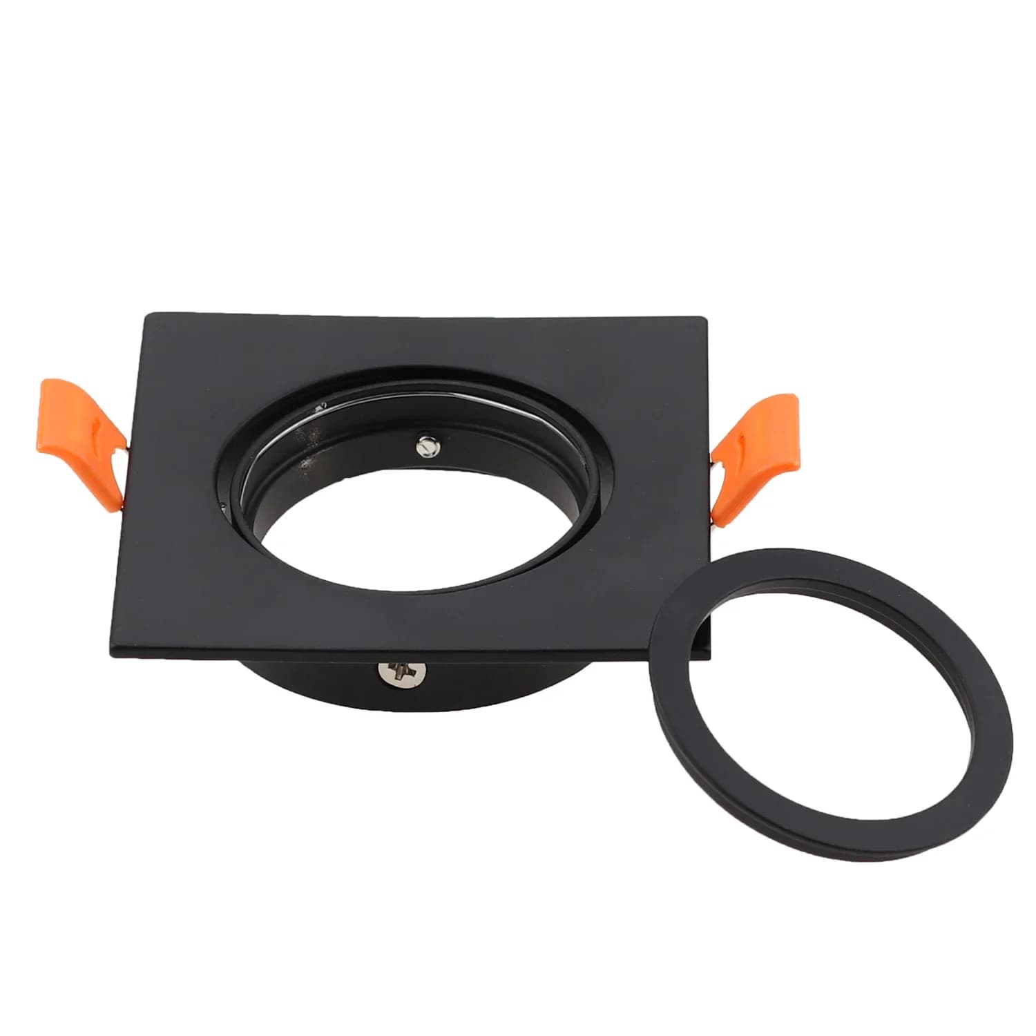 Plafonnier LED Encastrable Rond Noir et Blanc, Support d'Ampoule MR16 GU10, 4 Pièces