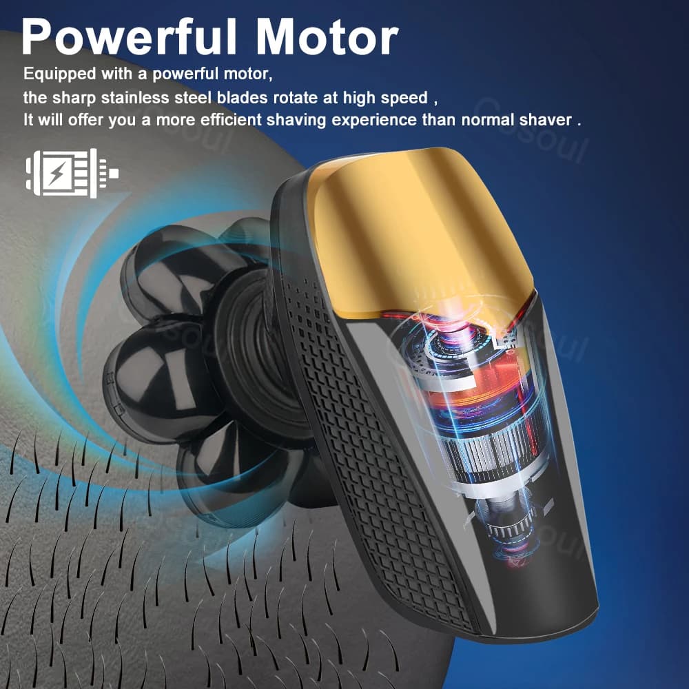 Rasoir pour hommes rasoir électrique puissant tête chauve rasoir barbe machine à raser pour hommes r