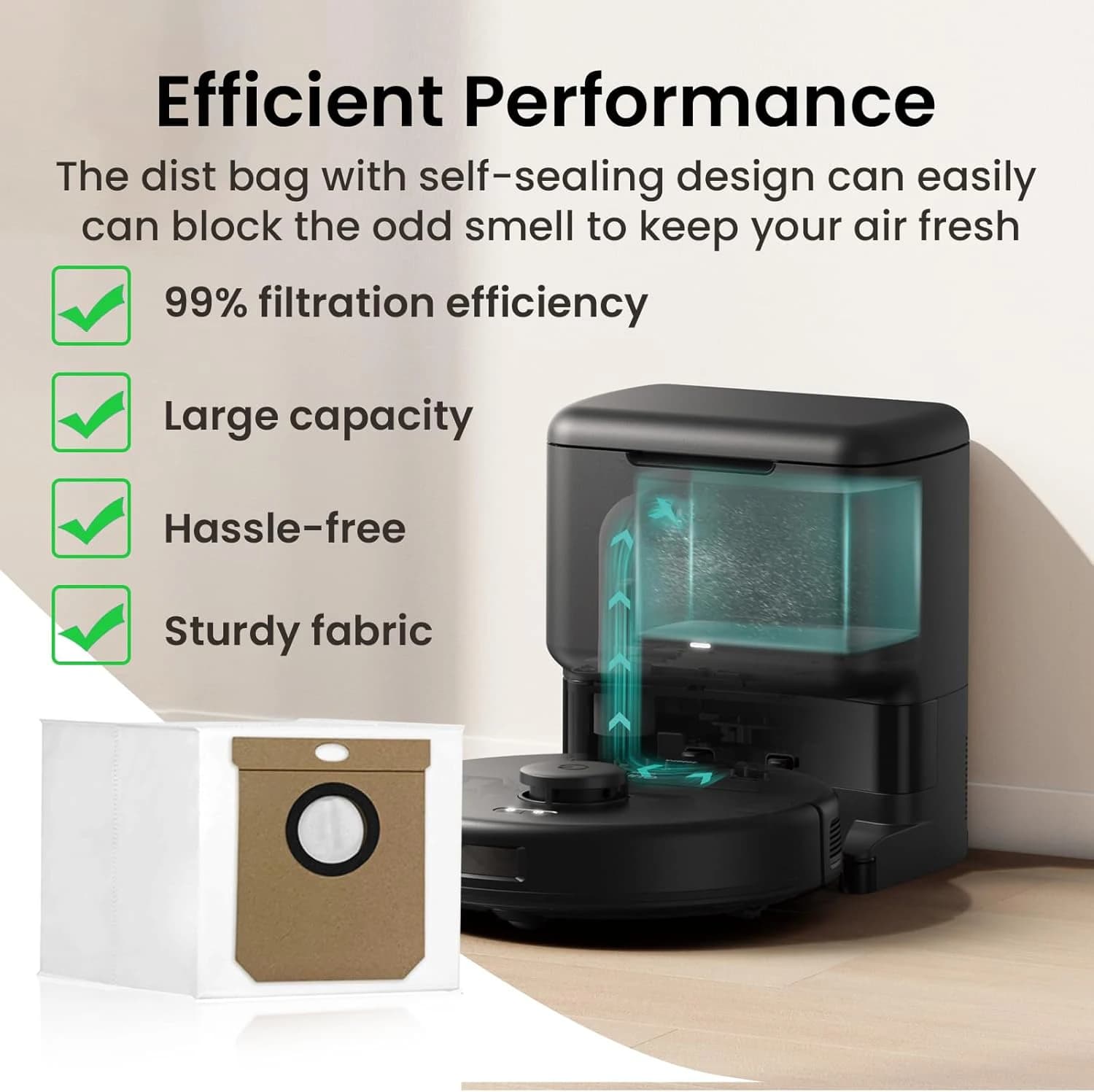Pour EUFY L50 L60 sac poubelle accessoires pour la maison balayage Robot aspirateur sac à poussière 