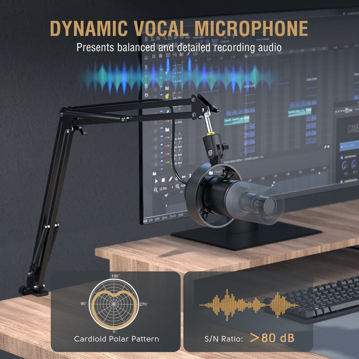 FIFINE – kit de casque de mixage Audio pour Microphone Podcast, avec bras de flèche pour PC, Microph