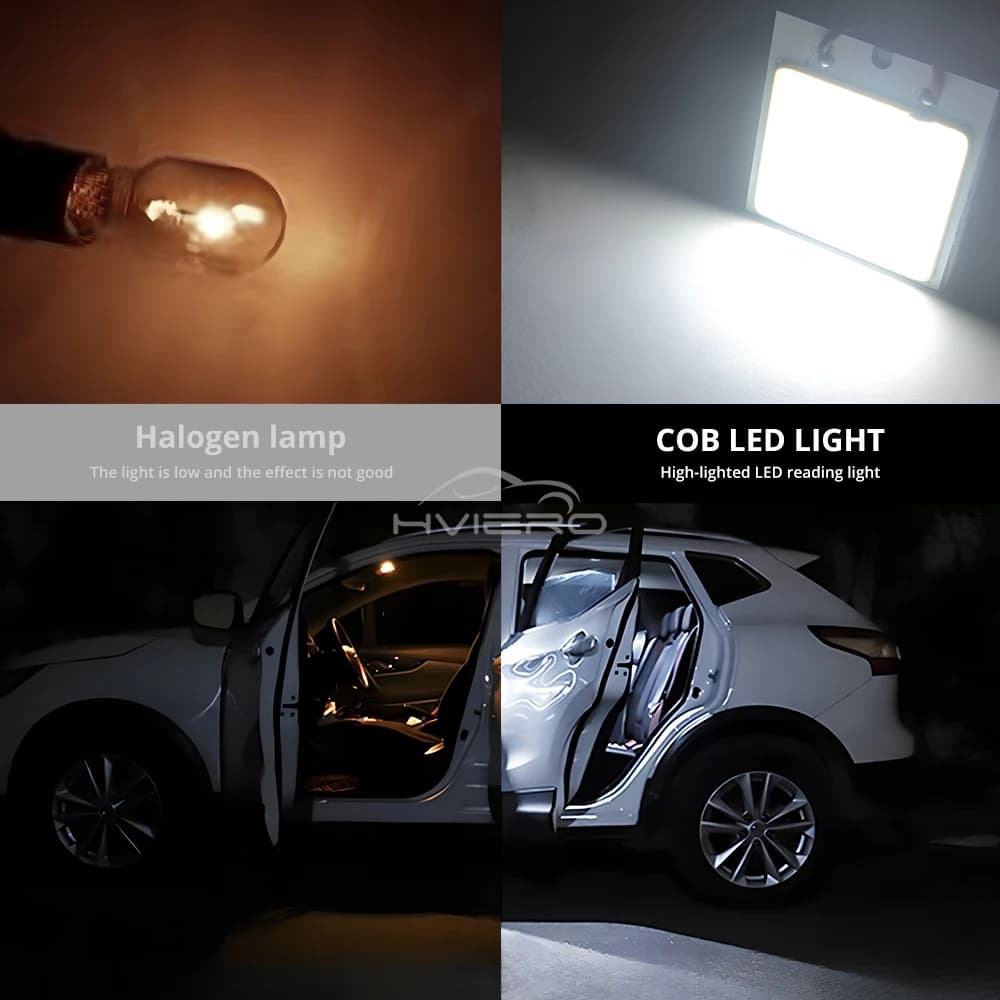2X blanc T10 W5W Cob 16SMD 24SMD 36SMD 48SMD voiture Led dégagement panneau d'immatriculation lampe 