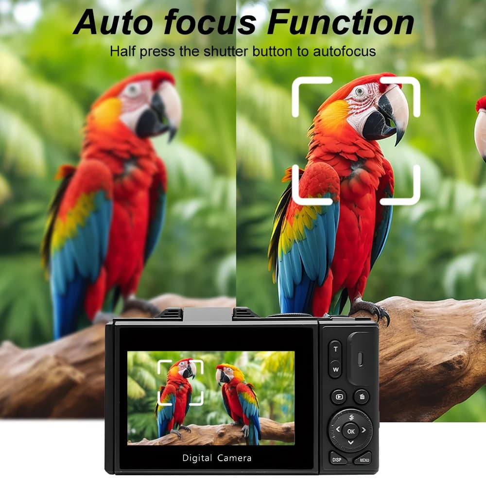 Appareil photo de photographie numérique compacte, Zoom numérique 4K 18X, enregistreur vidéo Vlog Vi