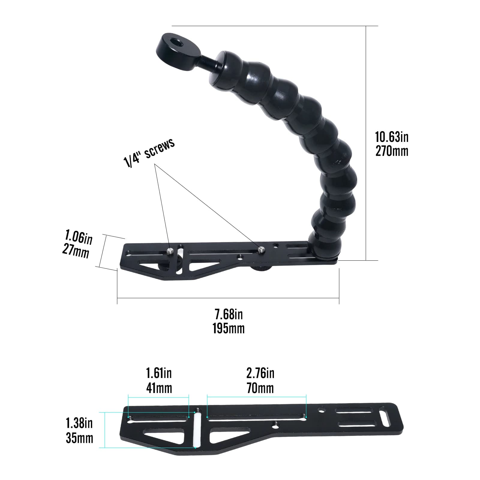 Bras flexible Aquanic AS062 pour boîtier étanche GOPRO TG7 PT-059