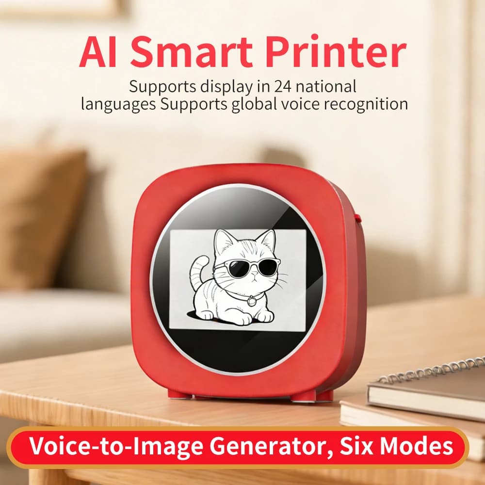 Imprimante IA 2 pouces, imprimante photo intelligente à commande vocale, mini imprimante numérique a