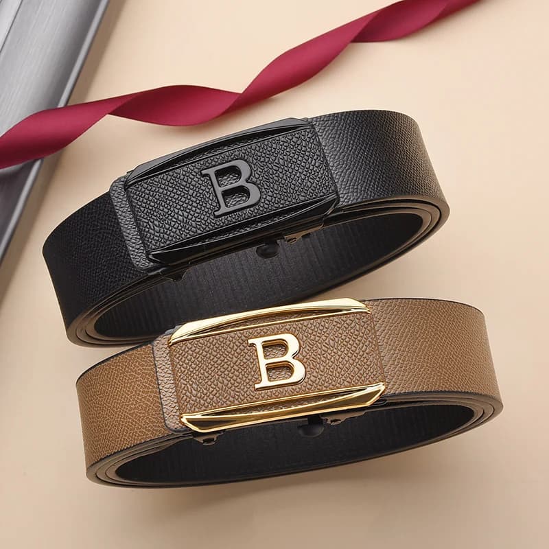La nouvelle boucle sans dents boucle automatique ceinture hommes style décontracté affaires tout-mat