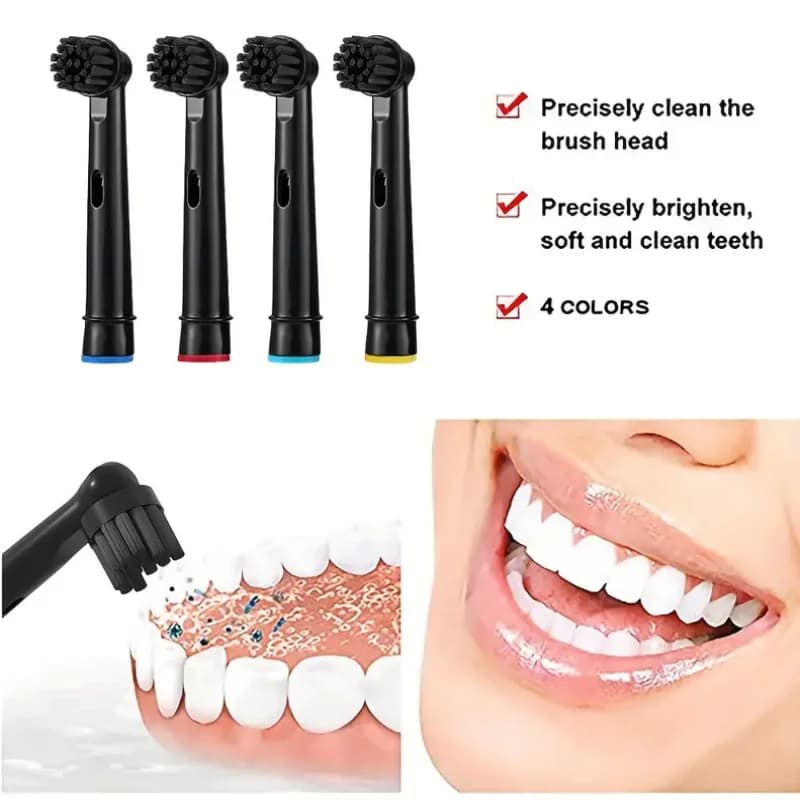Têtes de brosse de rechange en poils de charbon de bambou, pour brosse à dents électrique Oral B, ne