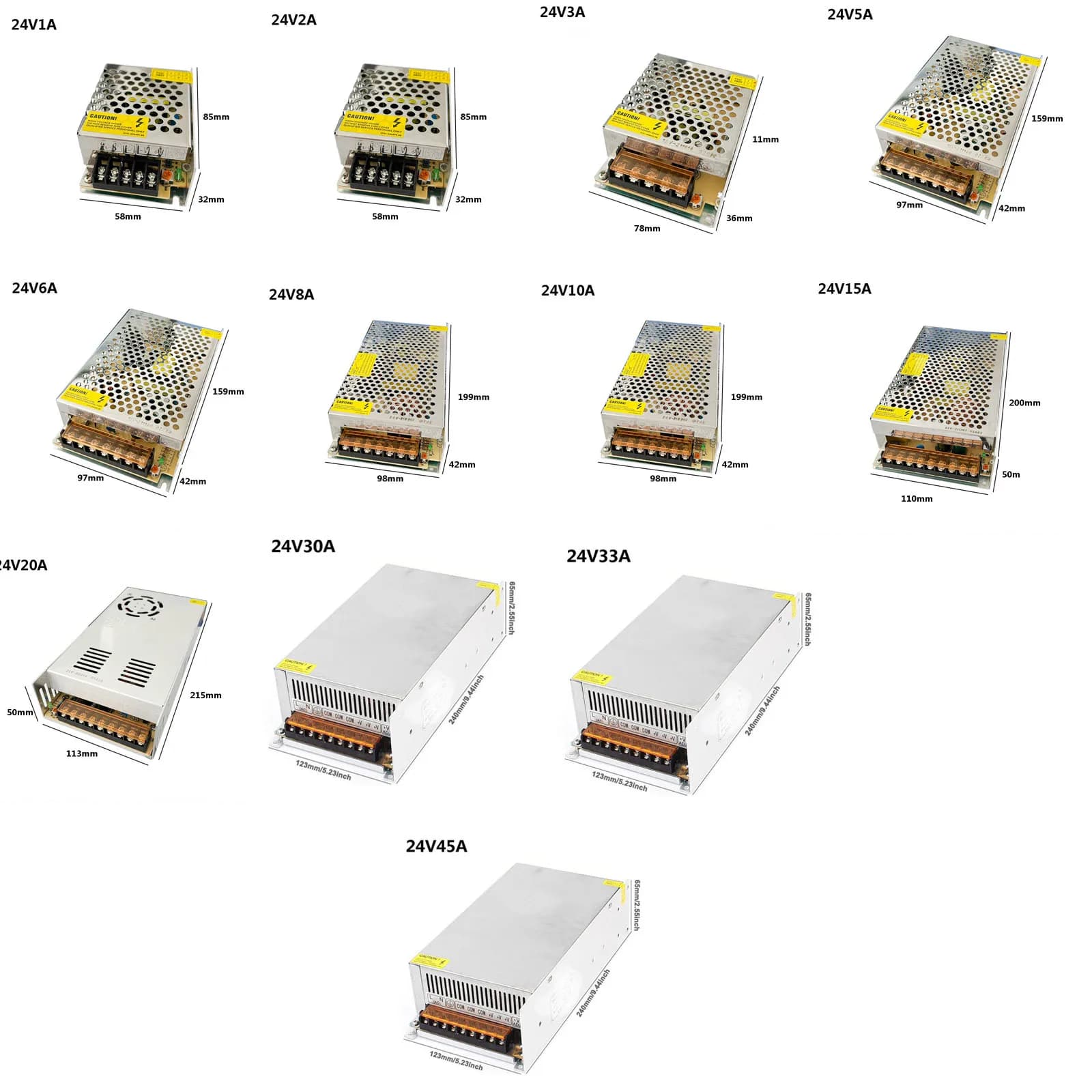 Alimentation à découpage DC 5V 12V 24V 36V 48V 60W 360W 600W, transformateur de lumière AC 100-240V,