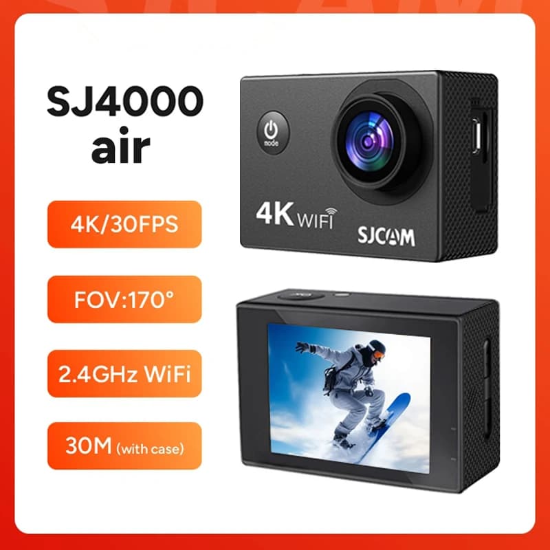 SJCAM caméra d'action SJ4000 AIR 4K 30PFS 1080P 4x Zoom WIFI sport vidéo caméras d'action moto vélo 