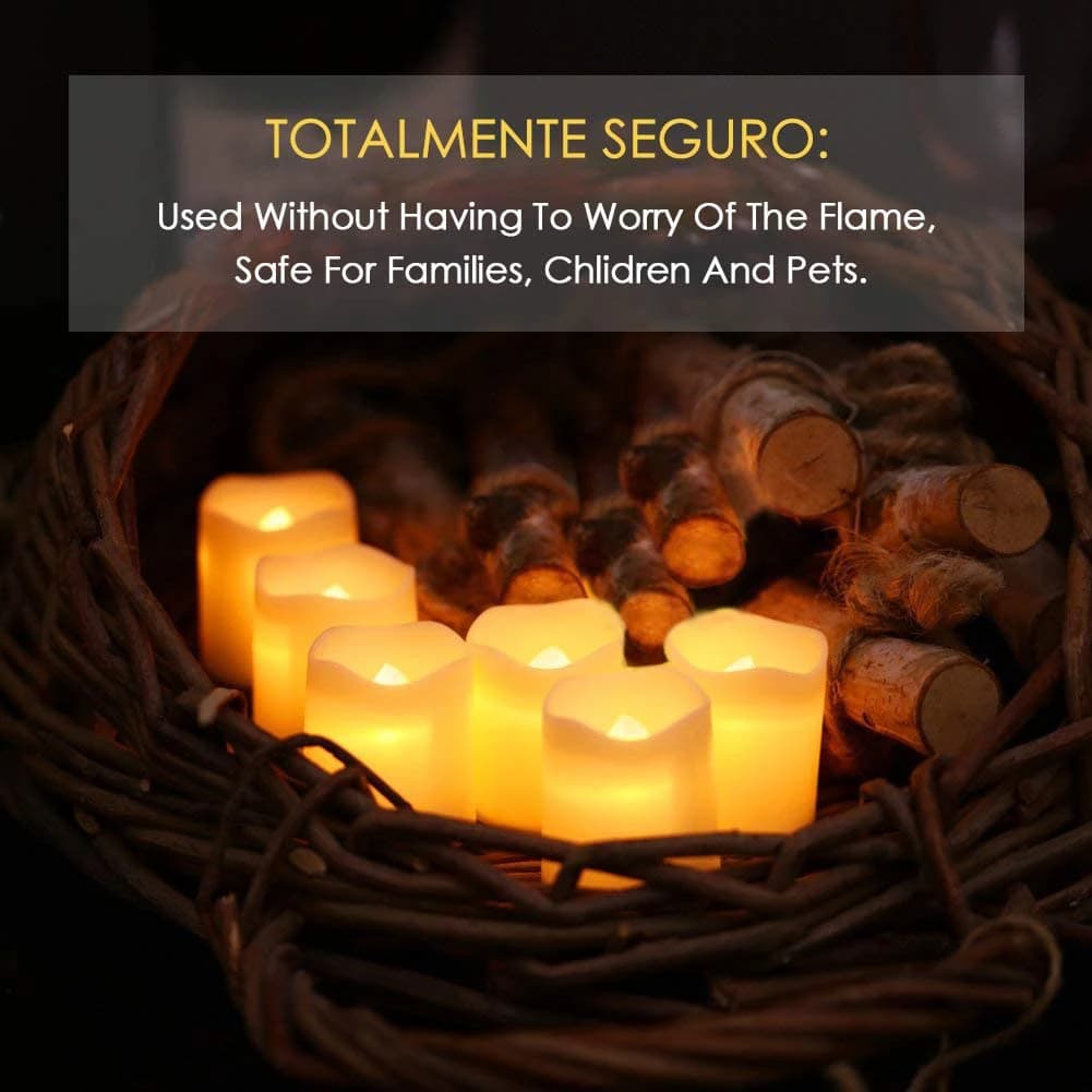 24 pièces/ensemble bougie LED sans flamme souhaitant créatif LED bougie chauffe-plat blanc chaud san