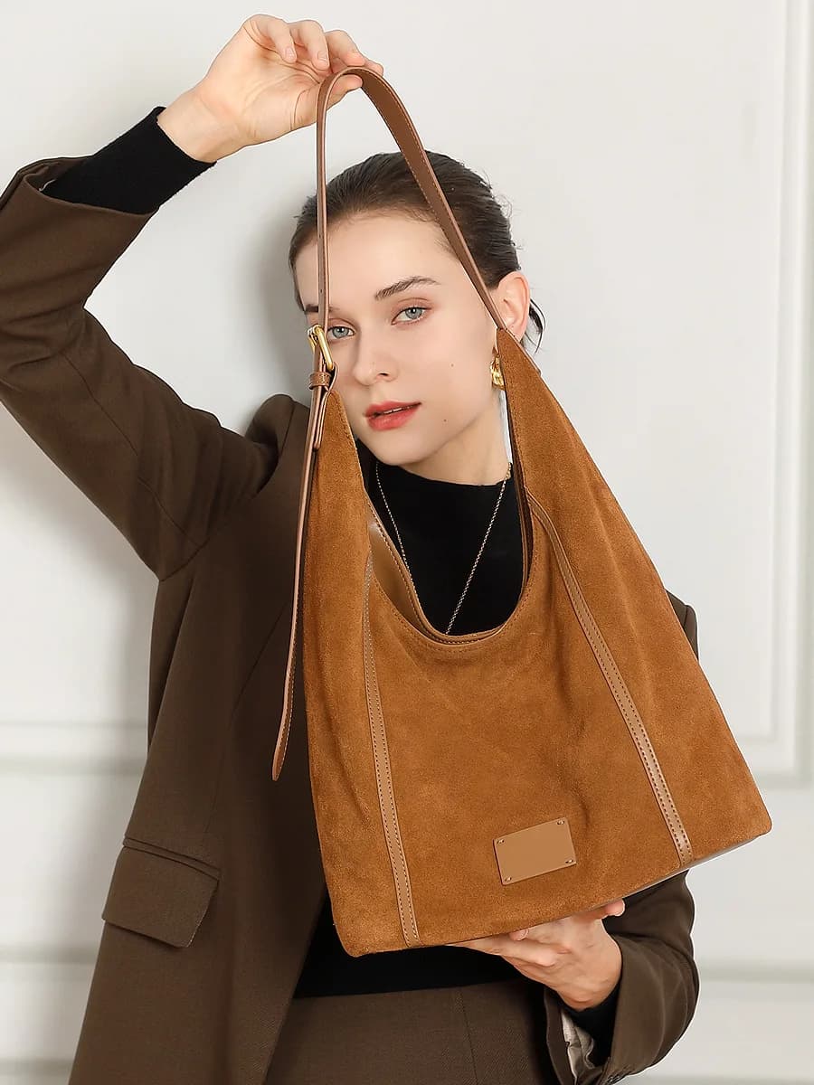 YANATARI en cuir véritable grande capacité minimaliste sac fourre-tout femmes couche supérieure en p