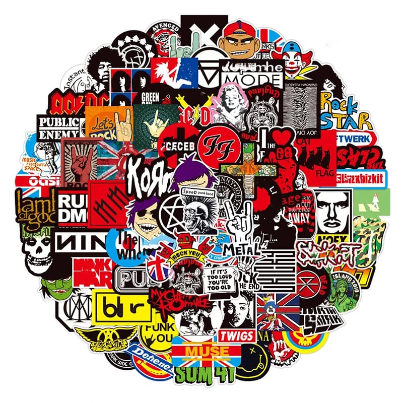 10/50/100 pièces autocollants ROCK classiques Graffiti bande de musique décalcomanies pour Ipad guit