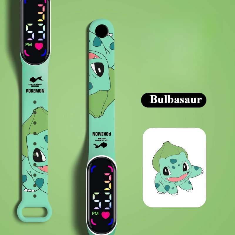 Montre électronique à LED avec bracelet, nouvelle montre numérique mignonne à l'effigie de Pikachu G