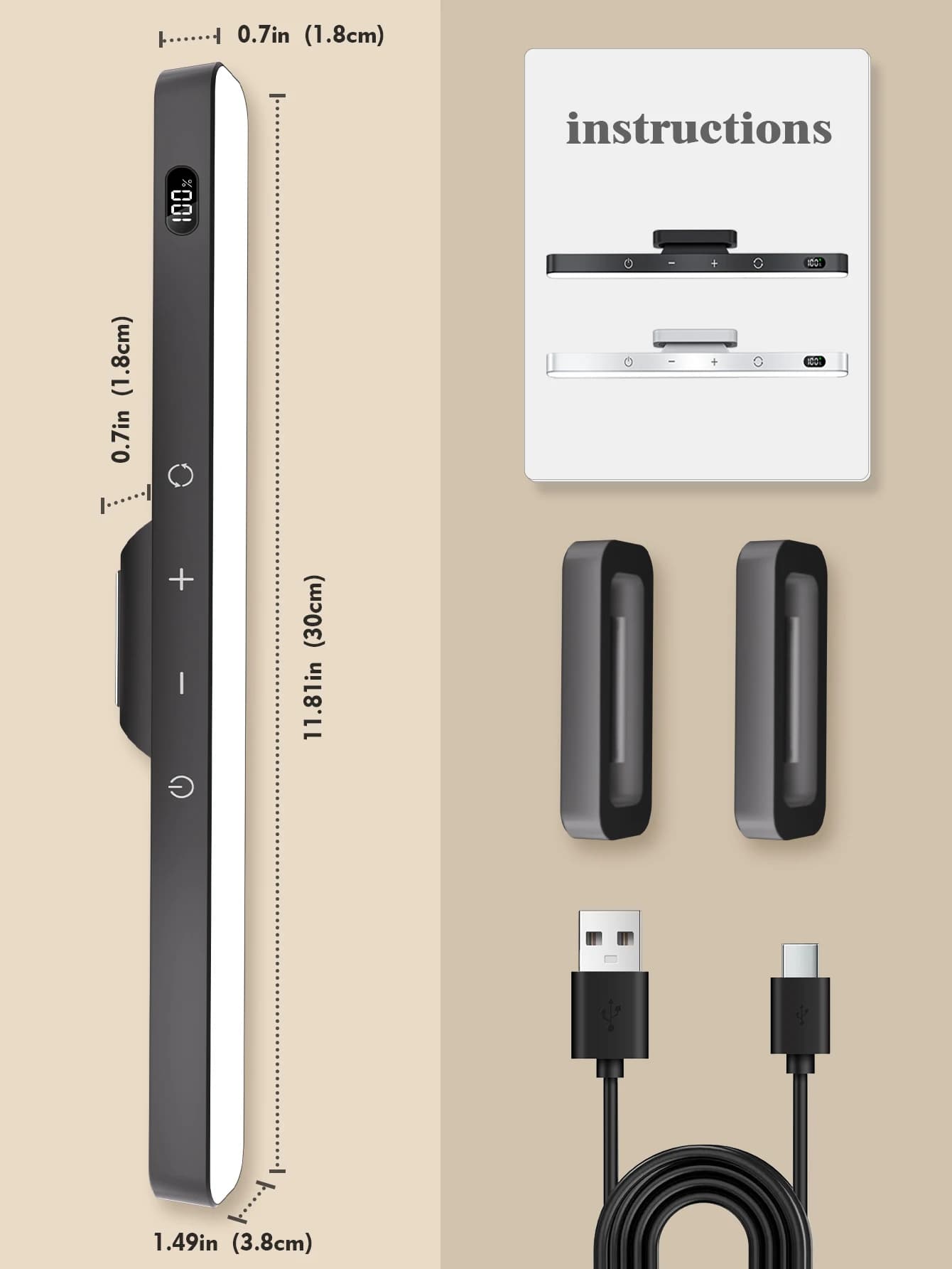 WILLED-Lampe de Table Tactile Magnétique, Veilleuses Rechargeables, Lampe de Bureau, Batterie 2500mA