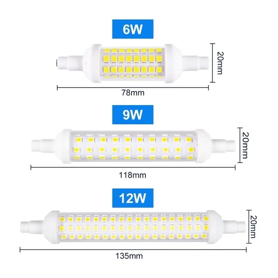 R7S LED 78mm 118mm 135mm r7s ampoule 6w 9w 12w SMD 2835 Lampada lampe à LED 220V maïs lumière rempla