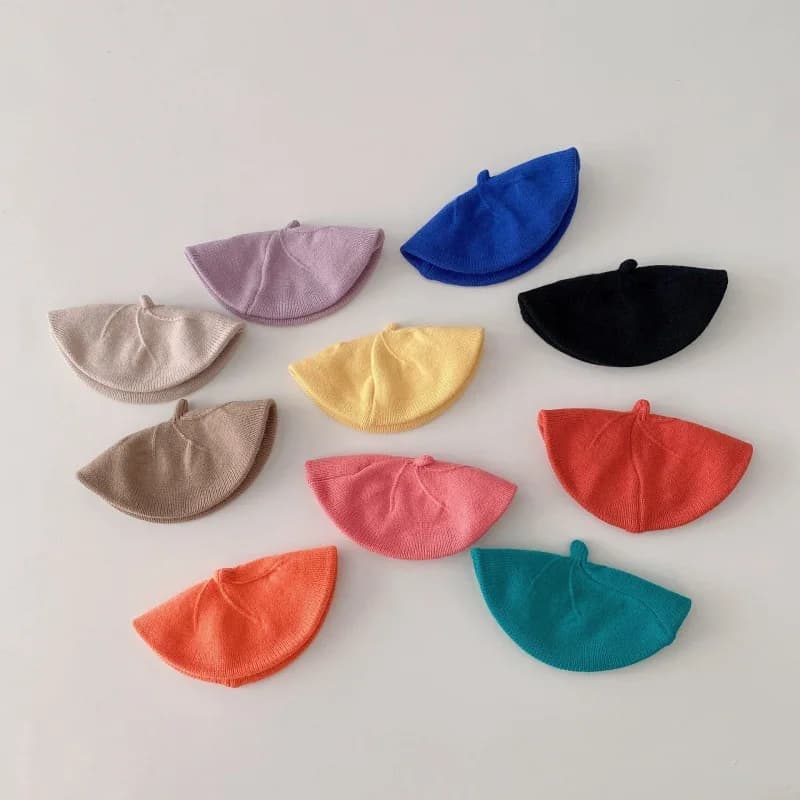 Béret en tricot pour bébé, chapeau de peintre pour nouveau-né, mode française, automne hiver, casque