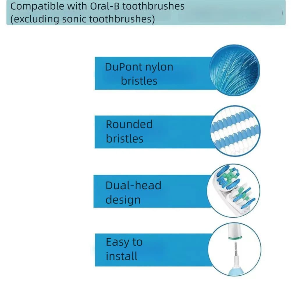 Têtes de brosse de rechange pour brosse à dents électrique oral-b double nettoyage, pour Oralb Pro, 