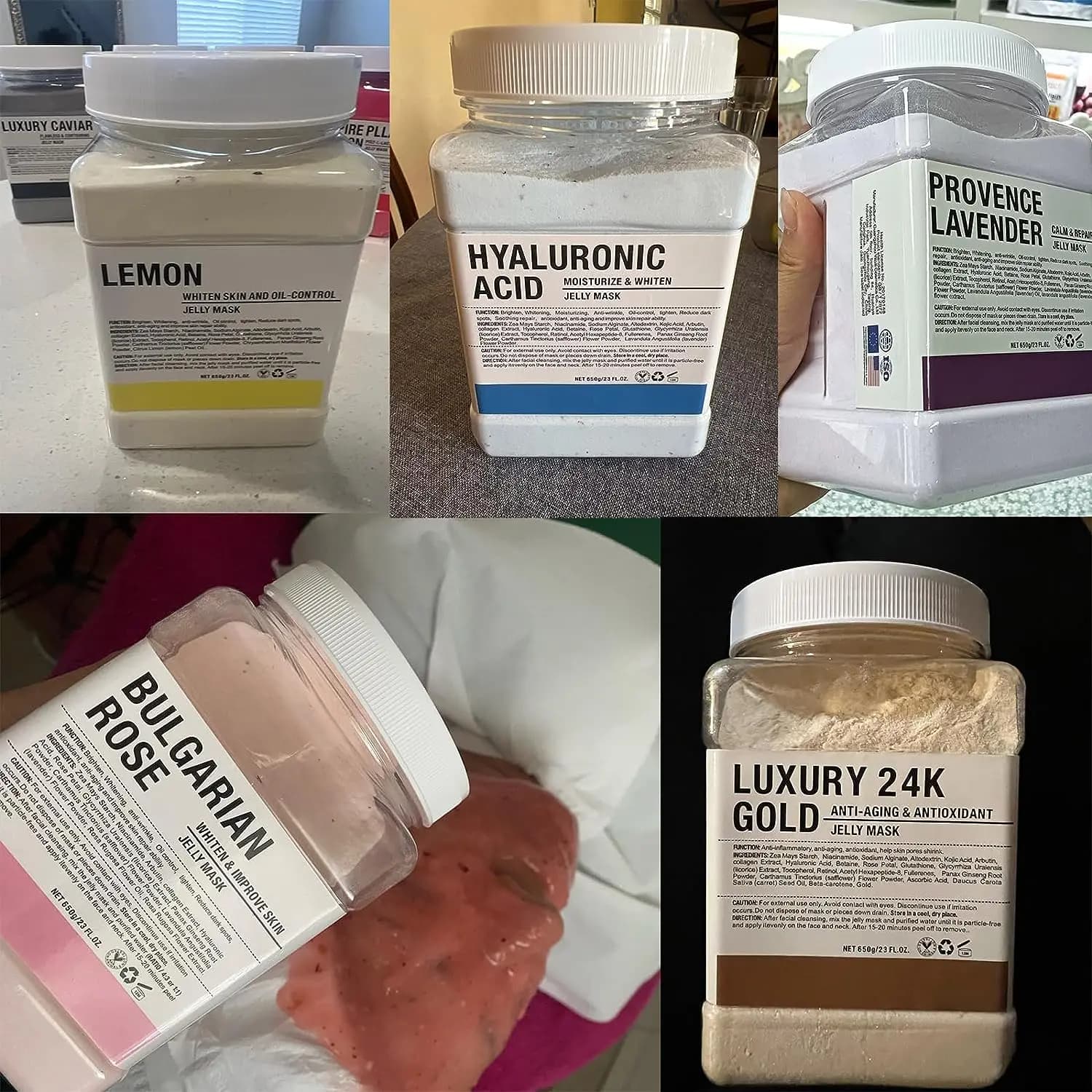 10 pièces gelée masque poudre en gros 650G professionnel masque poudre Salon de beauté utiliser des 