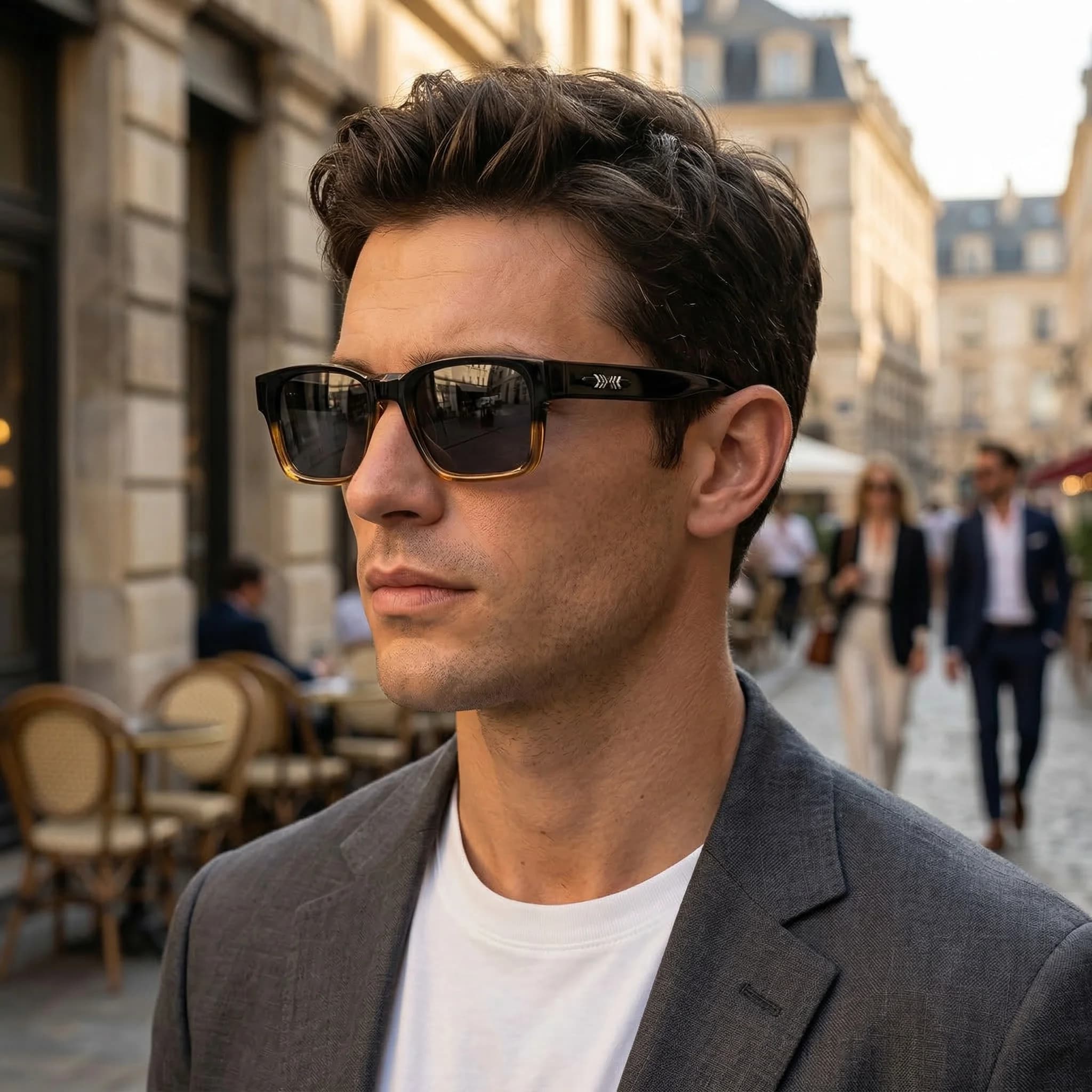 Lunettes de soleil carrées de luxe léger, design minimaliste, élégantes, unisexes, protection UV400,