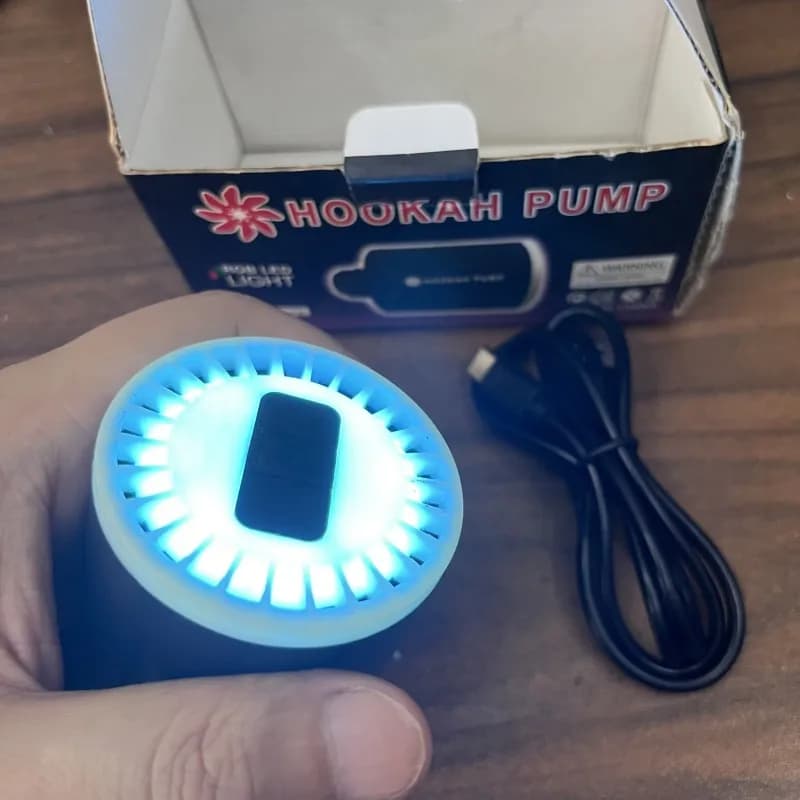 Pompe à chicha aste USB avec lumière LED RVB, ovale guilé électronique, fumoir à air de bain pour dé