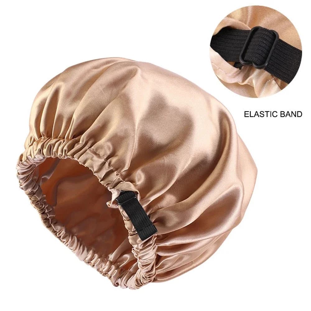 Nouveau bonnet de cheveux en Satin pour dormir, Invisible, plat, Imitation soie, rond, soins capilla
