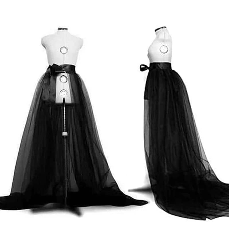 Jupe Maxi en Tulle pour femmes, jupe mariage détachable avec traîne, superposition longue, robe bal,
