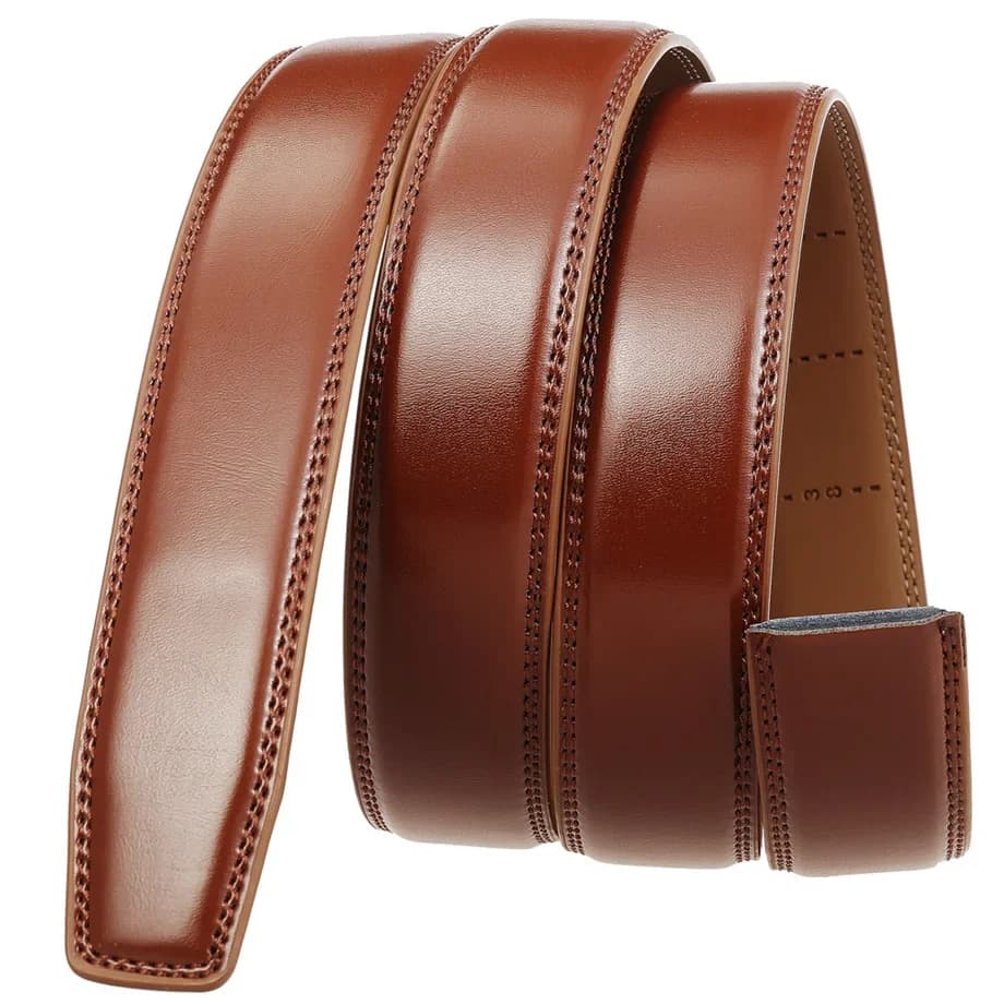 Ceinture à cliquet formelle en cuir de vachette véritable pour hommes, cuir d'affaires, métal de hau