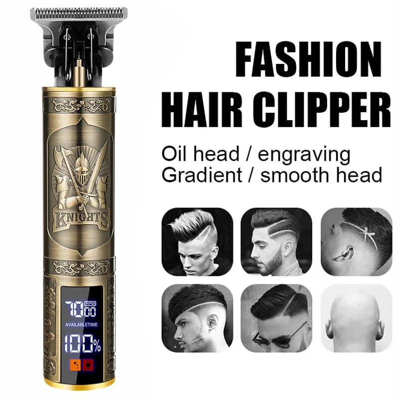 Rasoir électrique Vintage pour barbier, Machine de coupe de cheveux sans fil, chargeur USB, tondeuse