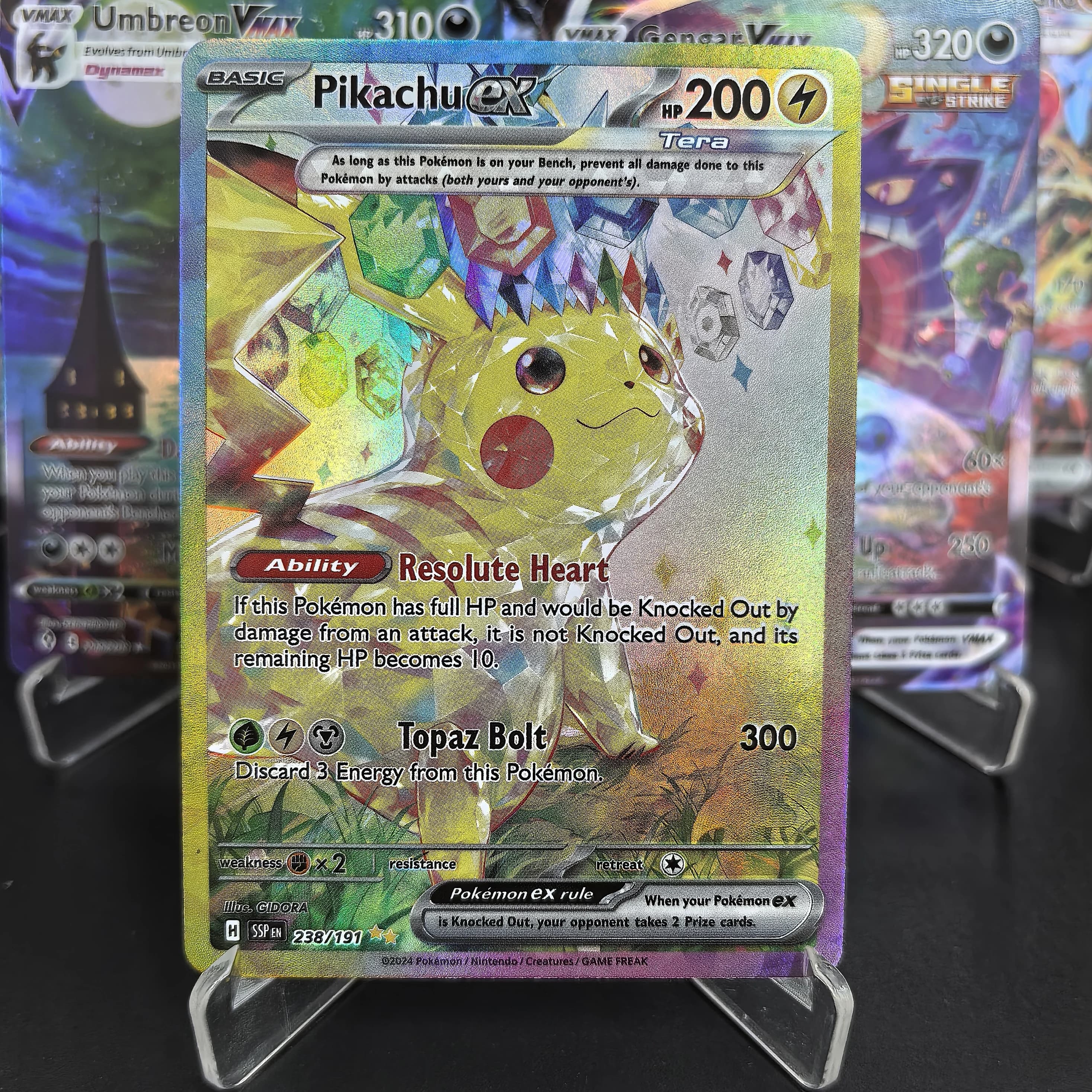 PTCG Pokemon cartes de Collection Pikachu Umbreon Gengar Latias GX EX V MAX RARE auto-fait cartes si