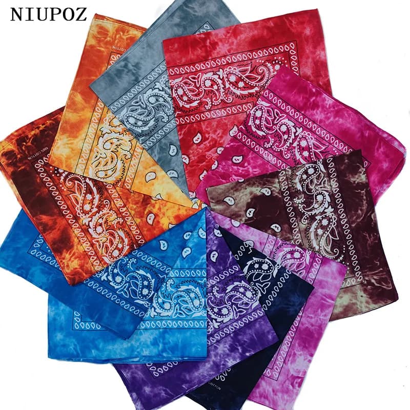 Nouveau Design cravate colorant cajou Paisley Hip Hop 100% coton carré Bandana écharpe unisexe bande